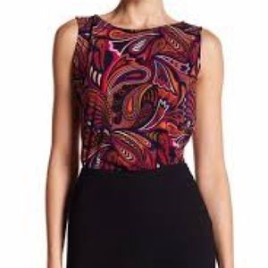 Anne Klein Paisley Print Side Twist Tank Size L